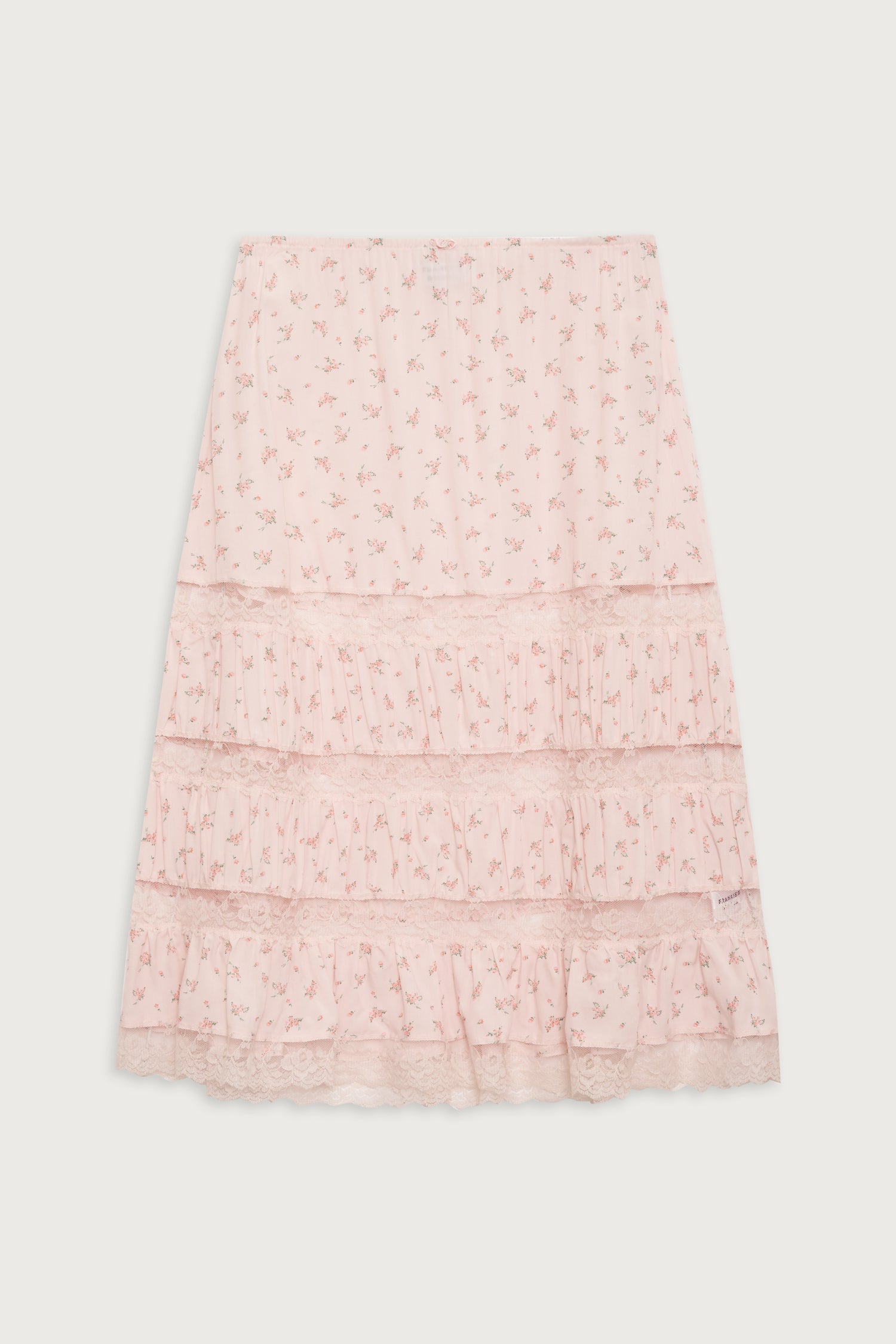 Solstice Floral Midi Skirt - Baby Bouquet Pink