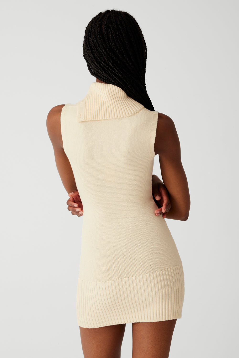 Storm Cable Cloud Knit Mini Dress - French Vanilla Storm Cable Cloud Knit Mini Dress - French Vanilla