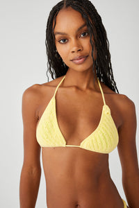 Tide Knit Triangle Bikini Top Honey Butter