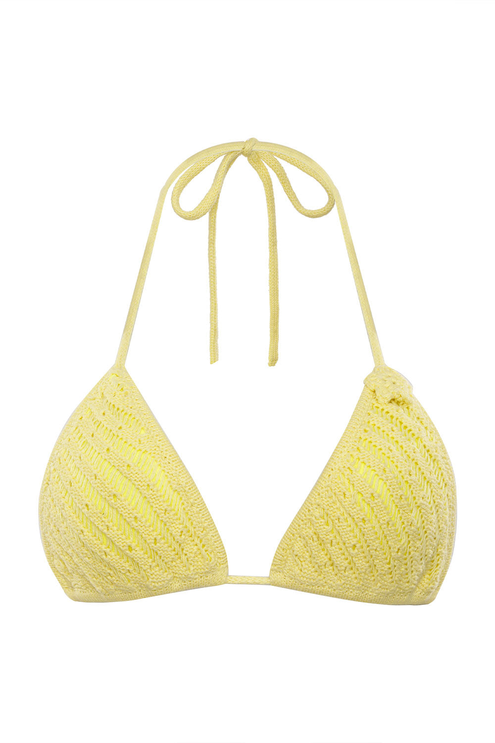 Tide Crochet Triangle Bikini Top - Honey Butter