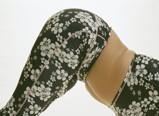 Active Zippy Baby Tee Plush Plumeria and Lively Straight Legging Plush Plumeria by Frankies Bikinis 