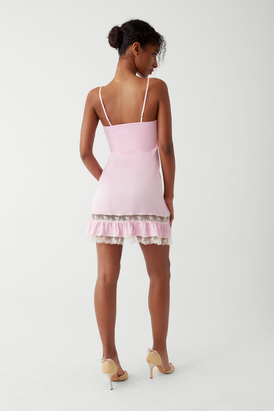 Product-Hover--Carson Satin Mini Dress - English Rose