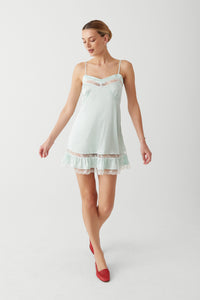 Carson Satin Mini Dress - Pistachio