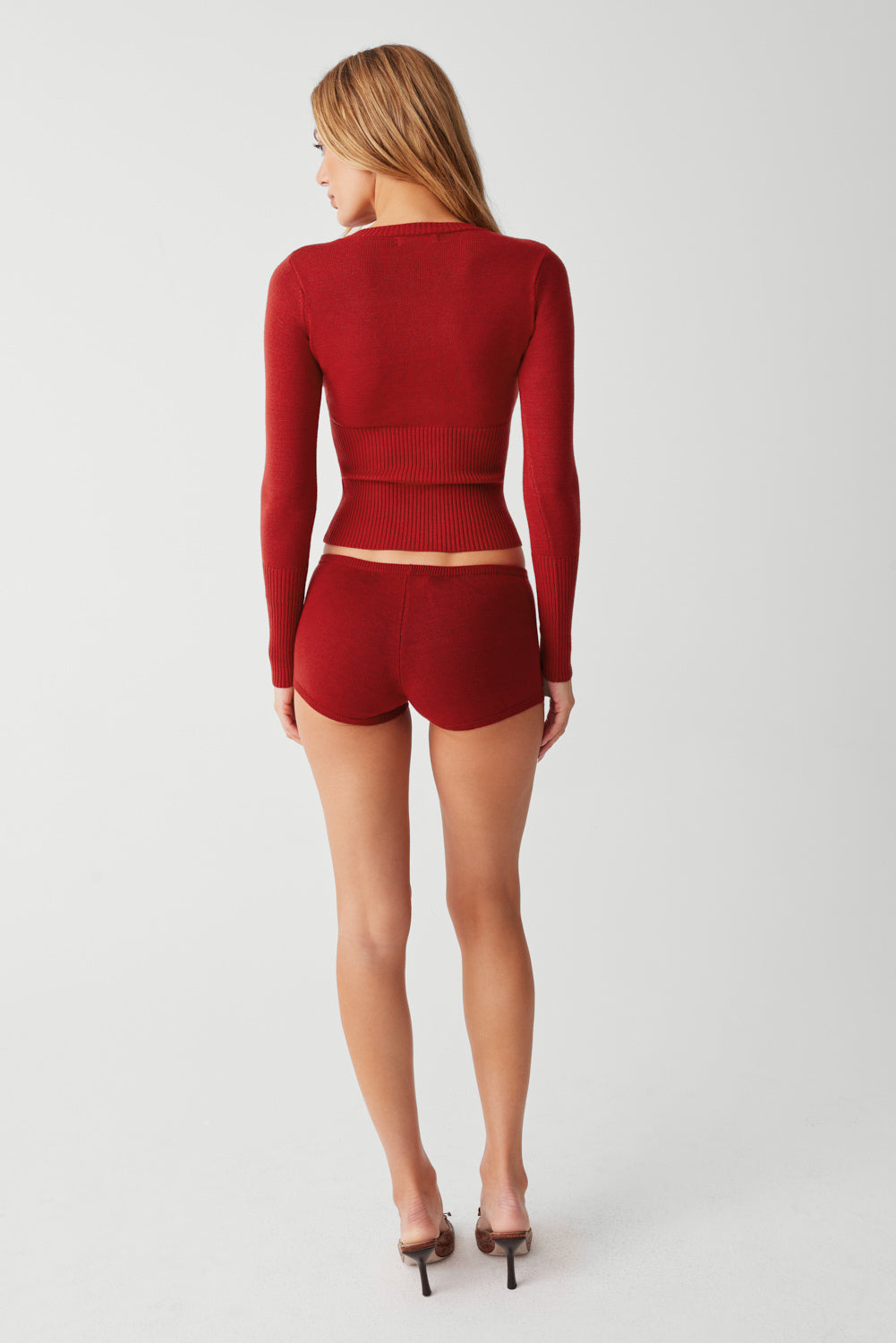 Providence Cloud Knit  Mini Short - Red Velvet