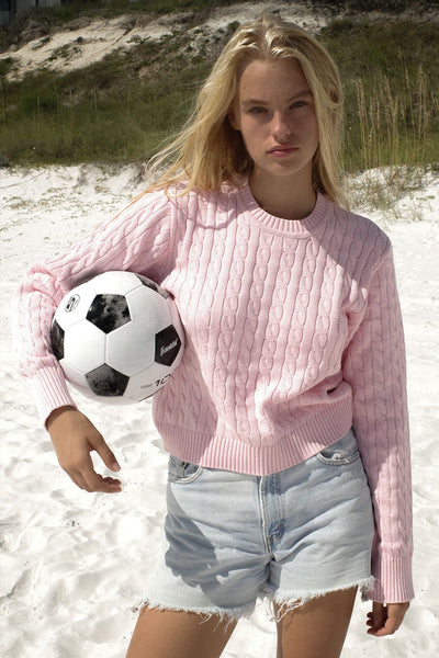 トップス ANDMARY Mary logo cable knit set pink 7476e56c1ab74b538bd53f37feda1c