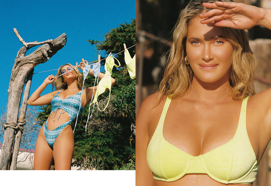 Emma One Piece Cutout Mamba Print and Grotto Underwire Lurex Bikini Top Sundance by Frankies Bikinis 