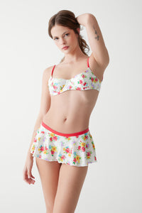 Izabella Swim Skirt Bikini Bottom - Sweet Hibiscus