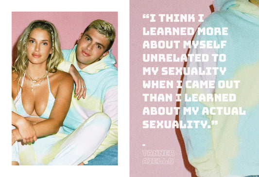 Aiden Sweatpant Rainbow Tie Dye, Burl Sweatshirt Rainbow Tie Dye, Nicola Velvet Rainbow Tie Dye Triangle Bikini Top by Frankies Bikinis 