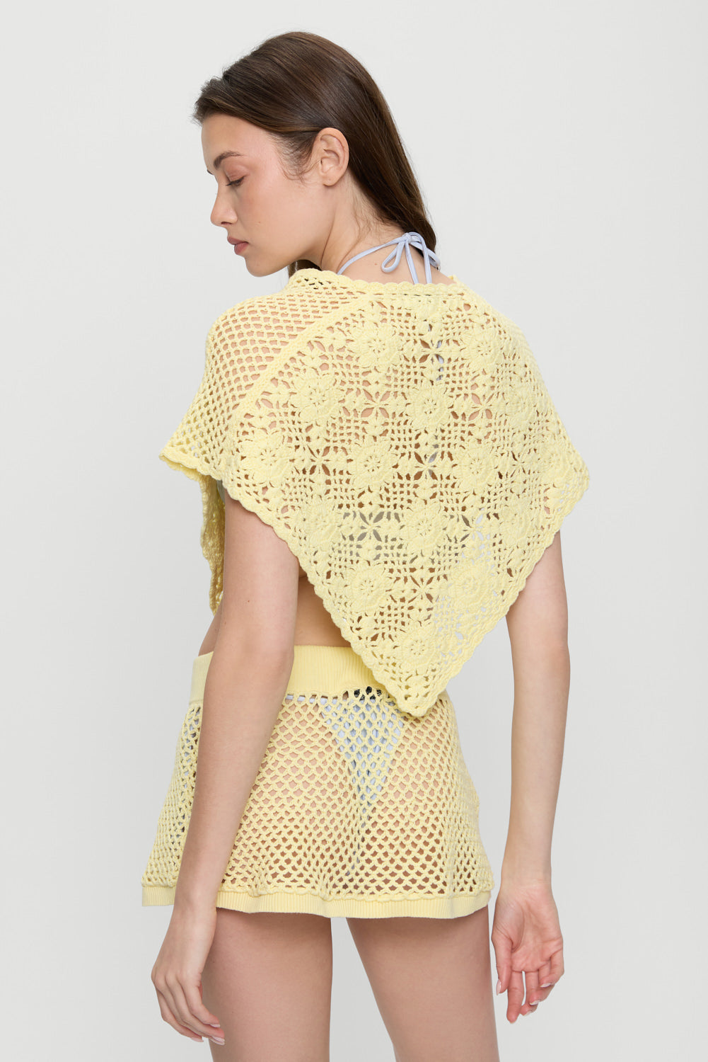 Adaline Crochet Mini Skirt  Whipped Butter