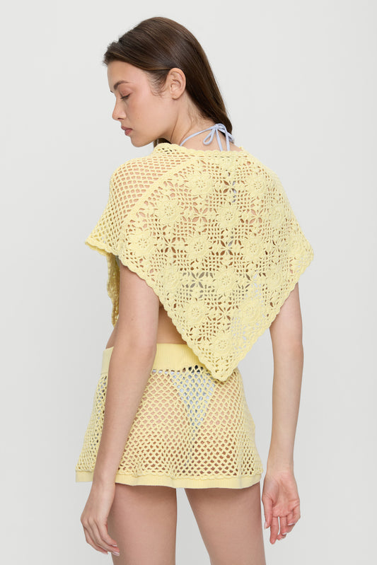 Product-Hover--Adaline Crochet Mini Skirt - Whipped Butter