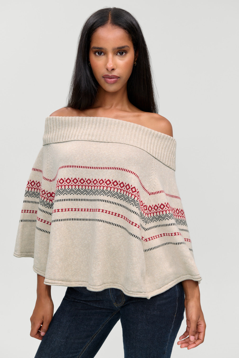 Adams Cotton Knit Poncho  Taos