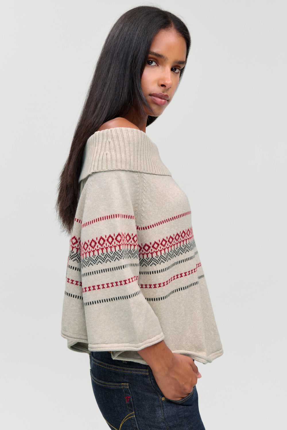 Adams Cotton Knit Poncho  Taos