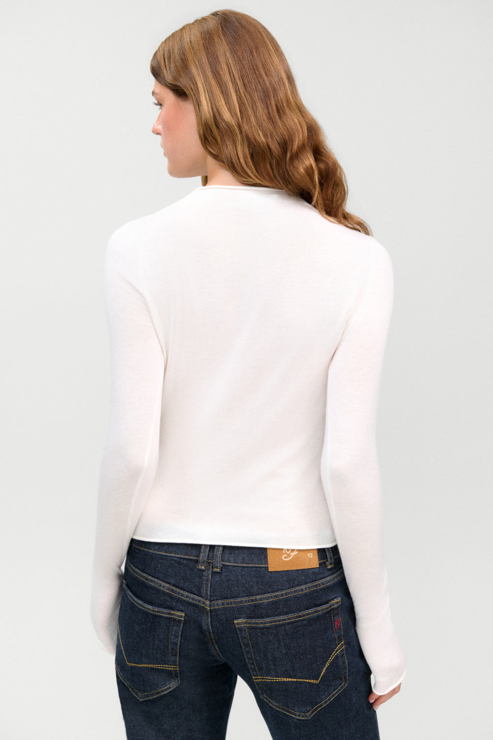 Adele Mock Neck Top  Gardenia