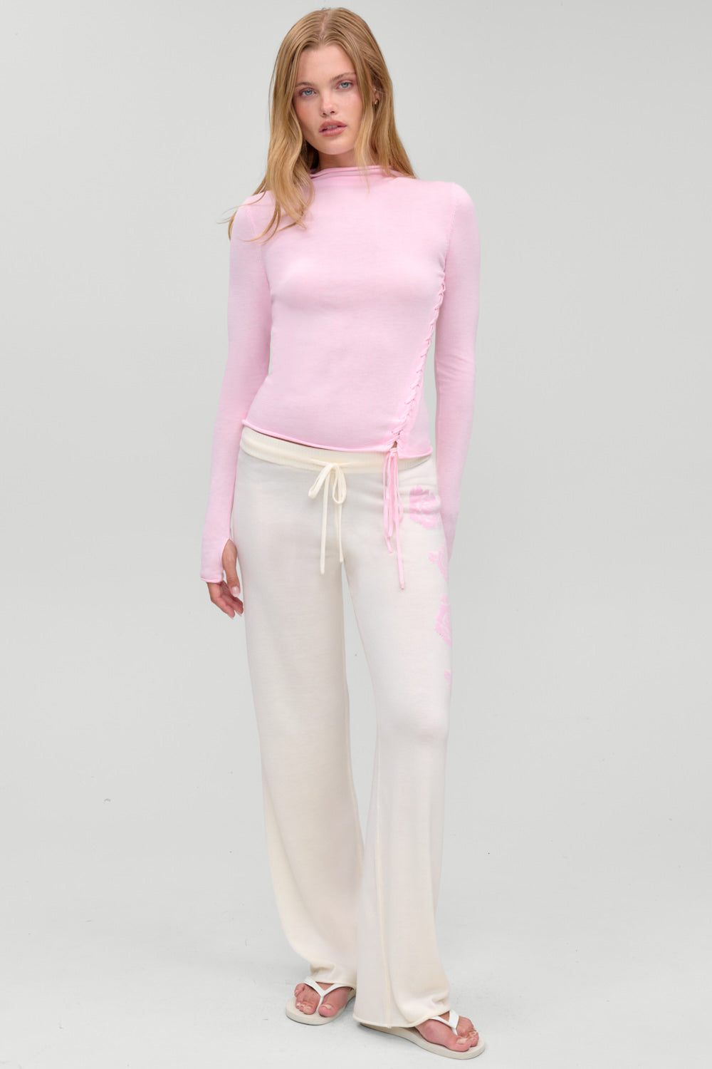 Adele Mock Neck Top  Pillow Pink