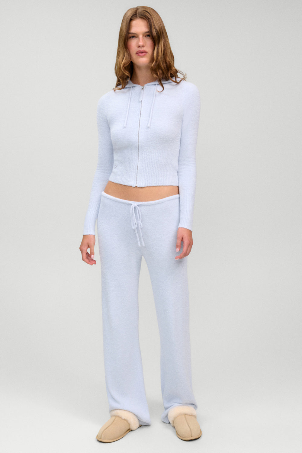 x Barefoot Dreams Aimee Zip Up Hoodie  Ocean Mist