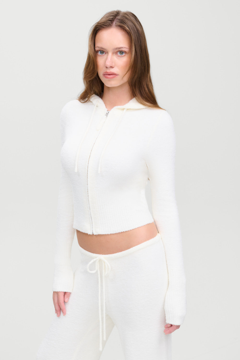 x Barefoot Dreams Aimee Zip Up Hoodie  Pearl