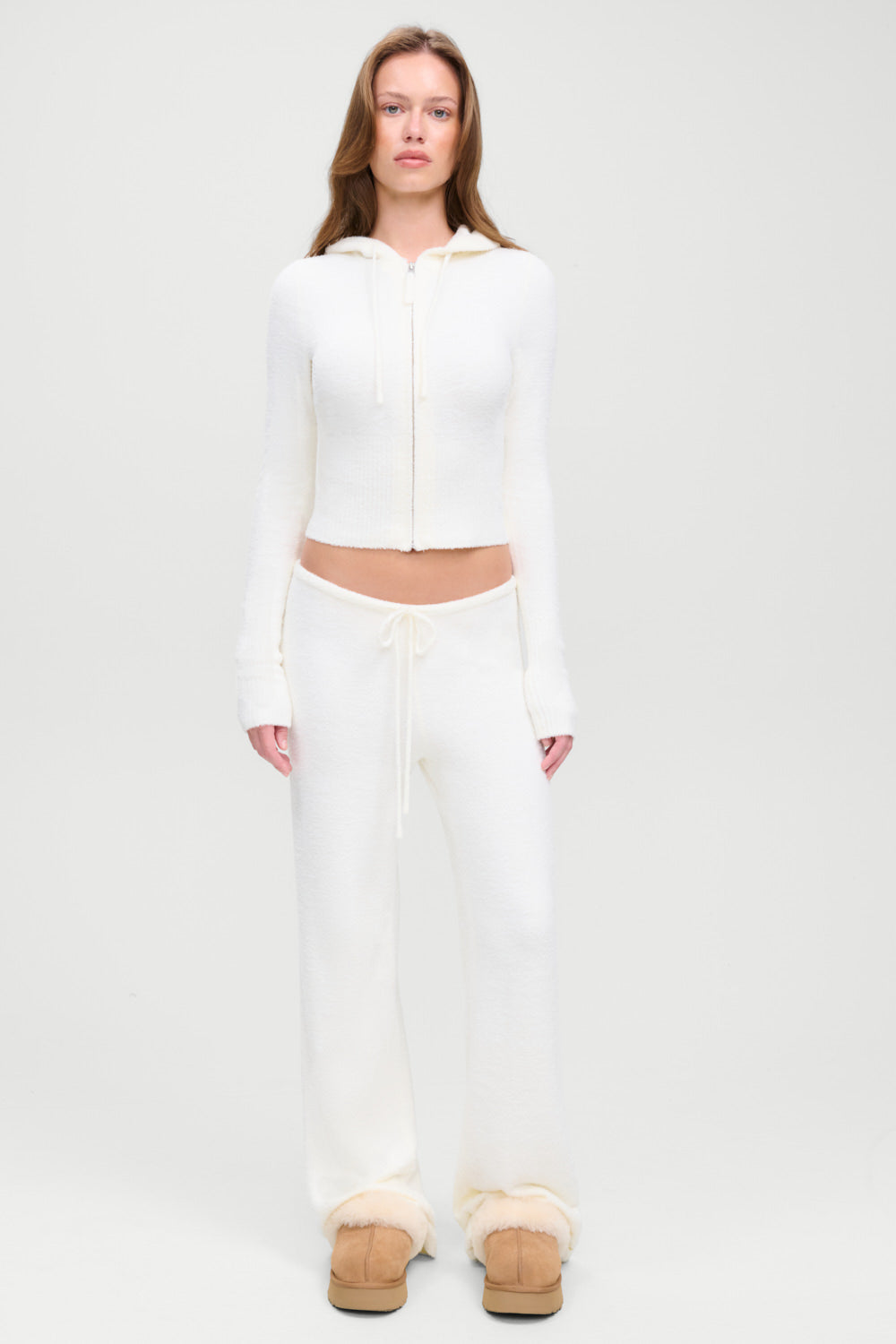 x Barefoot Dreams Aimee Zip Up Hoodie  Pearl
