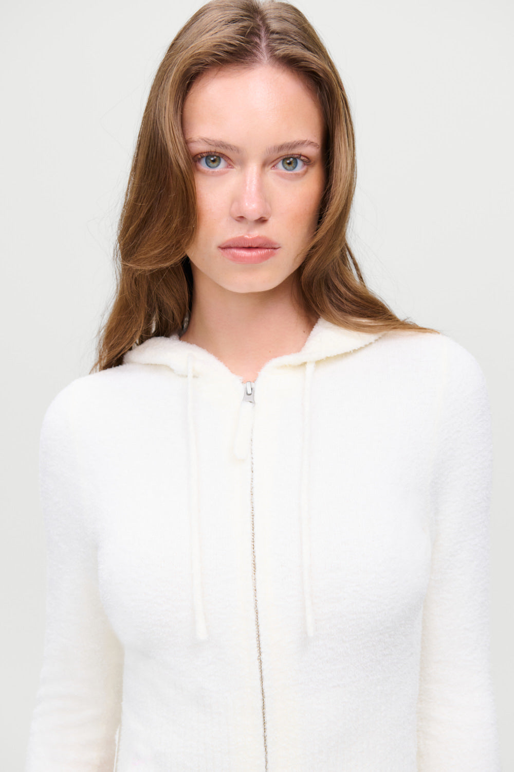 x Barefoot Dreams Aimee Zip Up Hoodie  Pearl