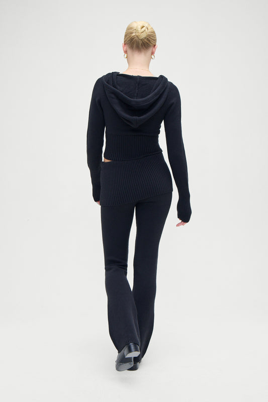 Product-Hover--Aimee cloud knit zip up hoodie black