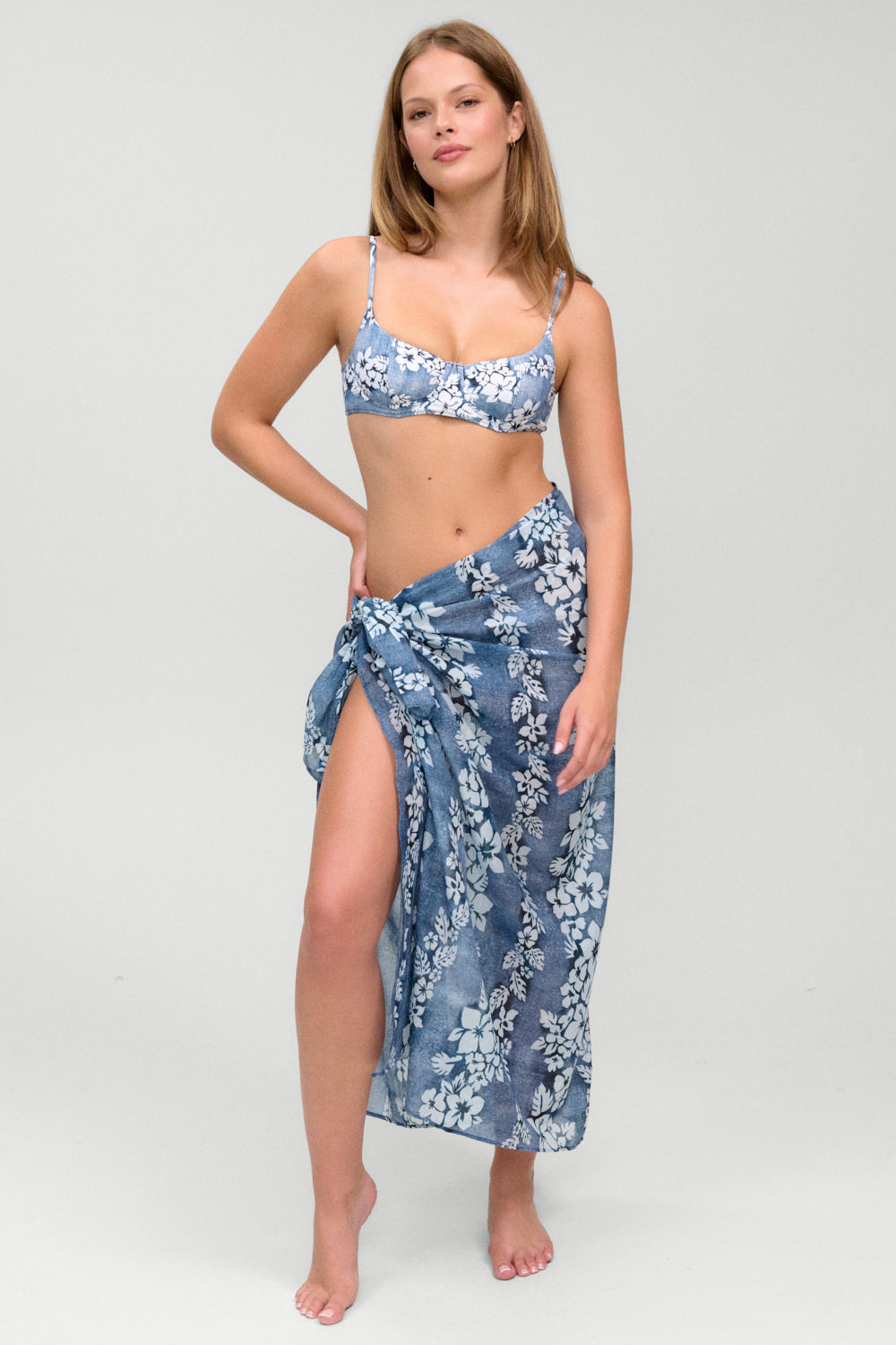 Alessia Cotton Sarong  Blue Lei