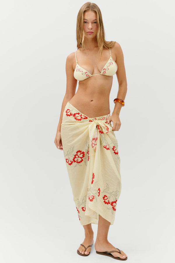 Alessia cotton sarong -  hibiscus beach