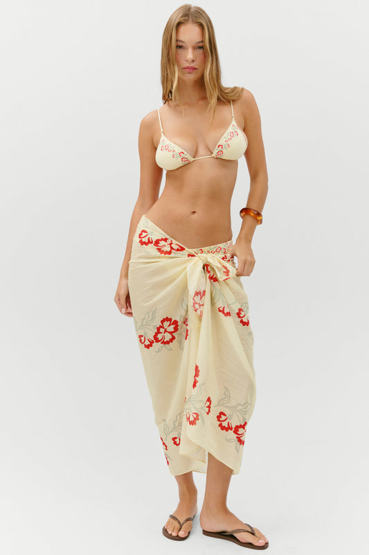 Product--Alessia Cotton Sarong - Hibiscus Beach