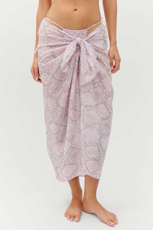 Product-Hover--Alessia Cotton Sarong - Pink Python