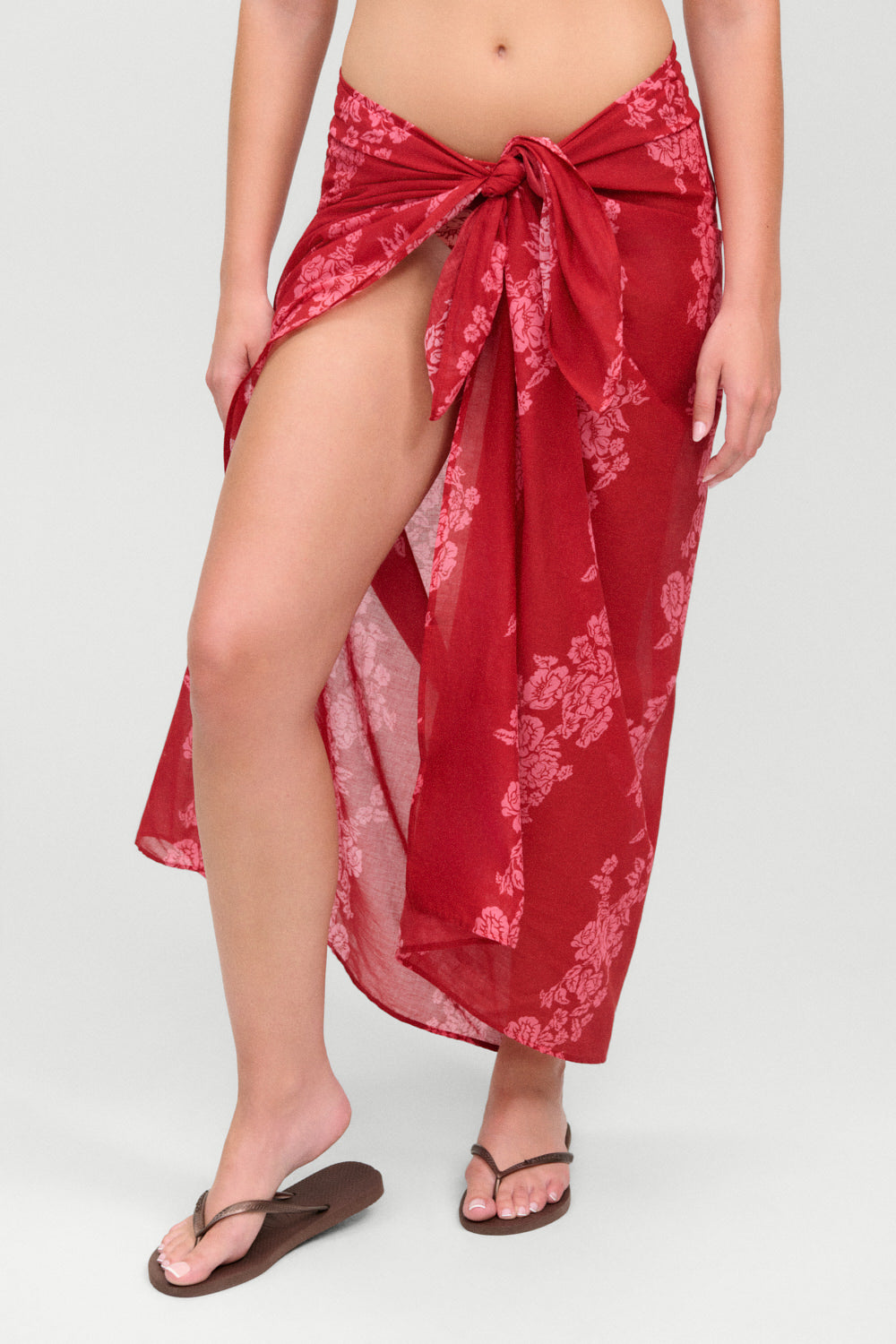 Alessia Cotton Sarong  Scarlet Rose