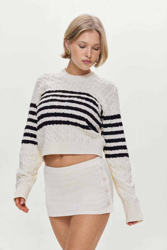 Product--Ash Knit Mini Skort Ivory