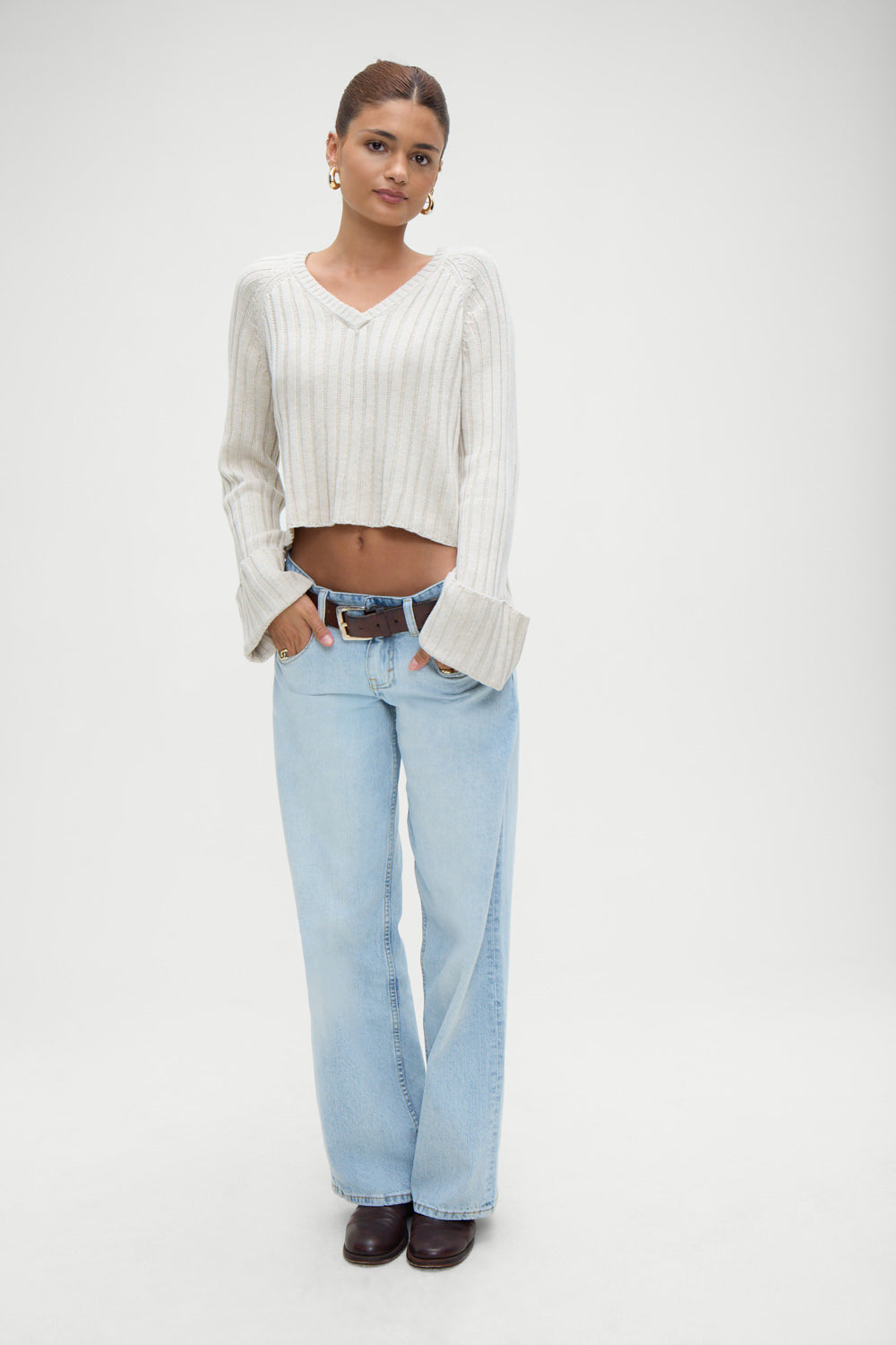 Ashton Cotton Knit Sweater  Cream