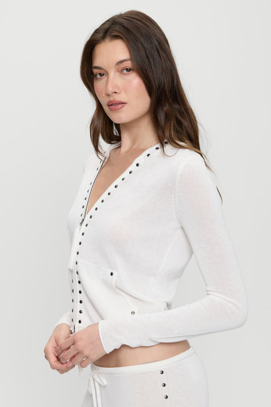 Product-Hover--Atlas Zip Up Knit Hoodie - Coconut Cream