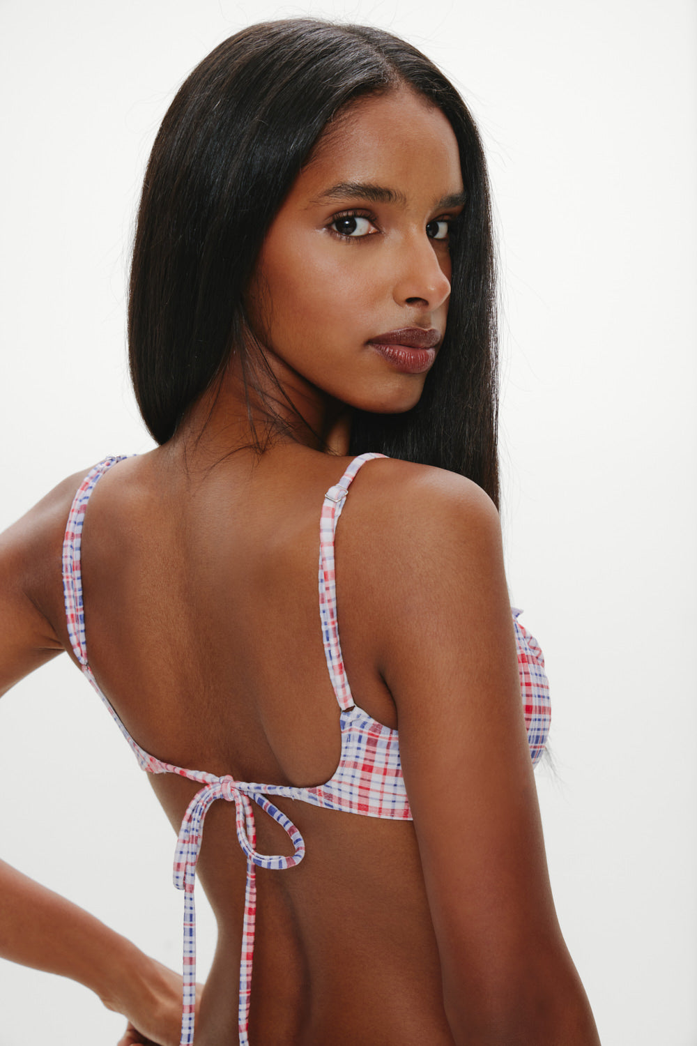 Austin Underwire Bikini Top  Americana Plaid