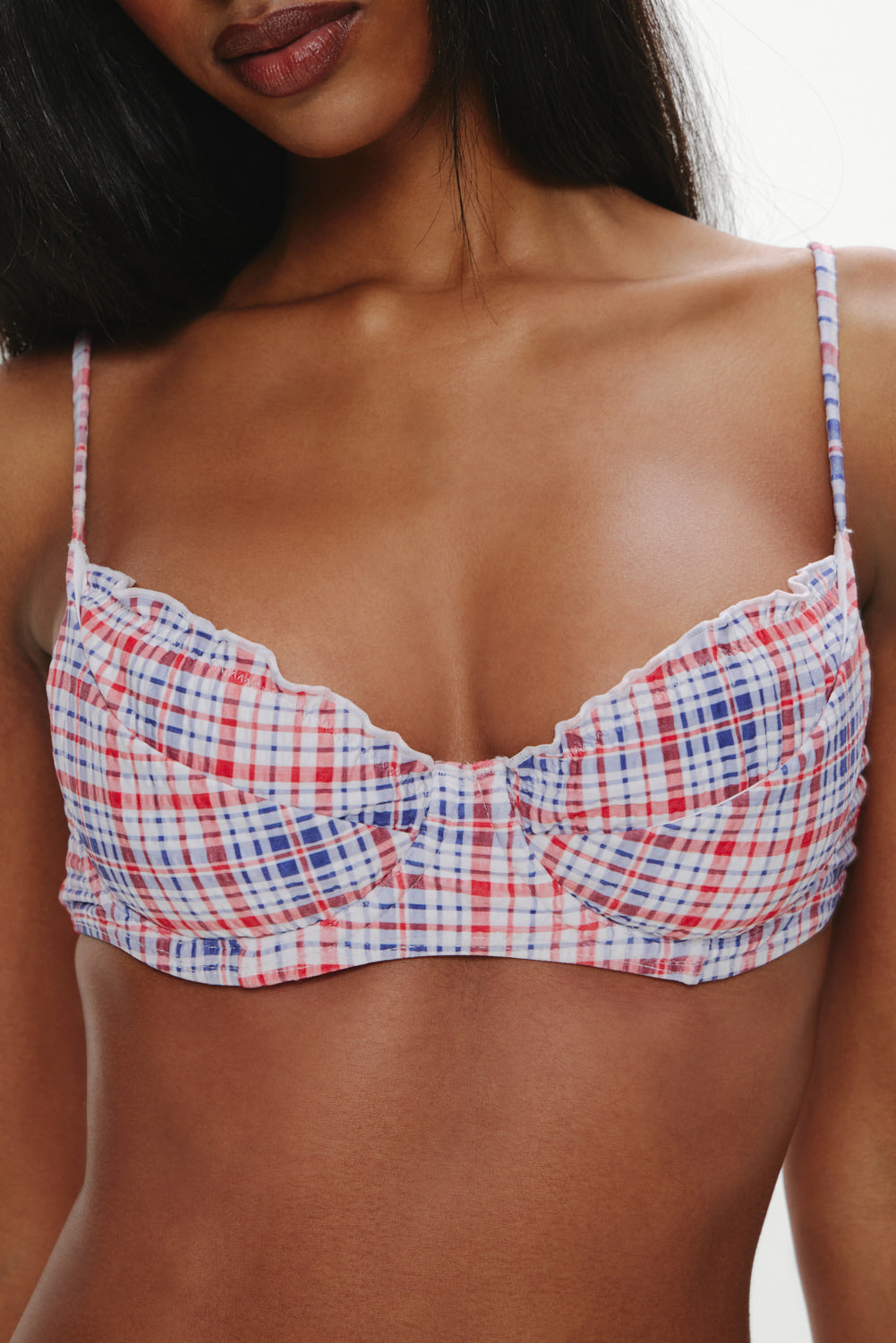 Austin Underwire Bikini Top  Americana Plaid