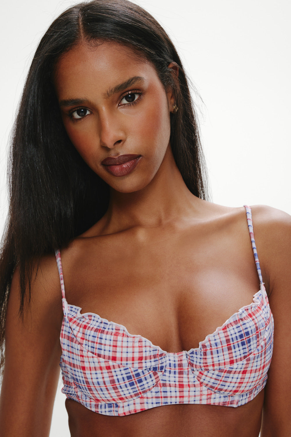 Austin Underwire Bikini Top  Americana Plaid