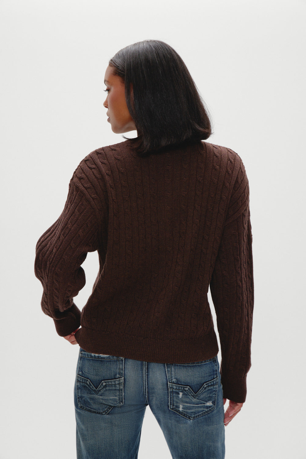 Bea Cable Knit Zip Up Sweater - Sweetheart