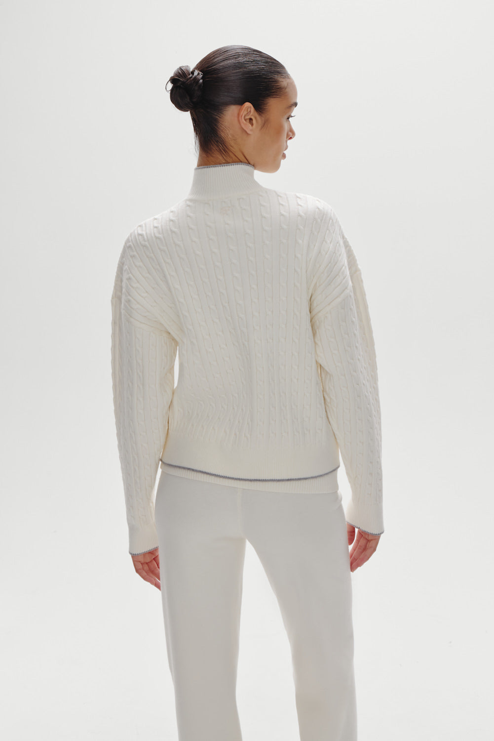 Bea Cloud Knit Zip Up Sweater  Honeymoon