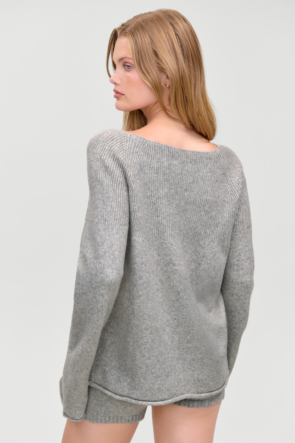 Beau Oversized Brushed Knit Sweater  Fog