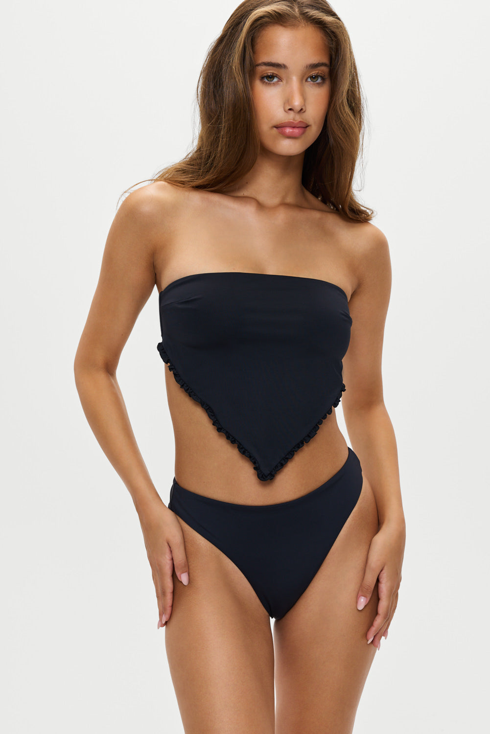Beck High Waisted Bikini Bottom  Black