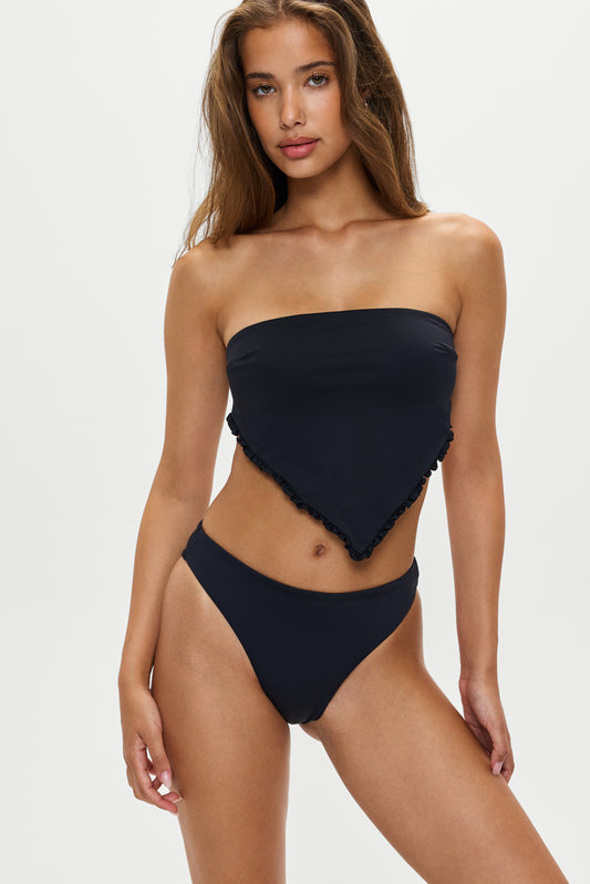 Product-Hover--Beck High Waist Bikini Bottom - Black
