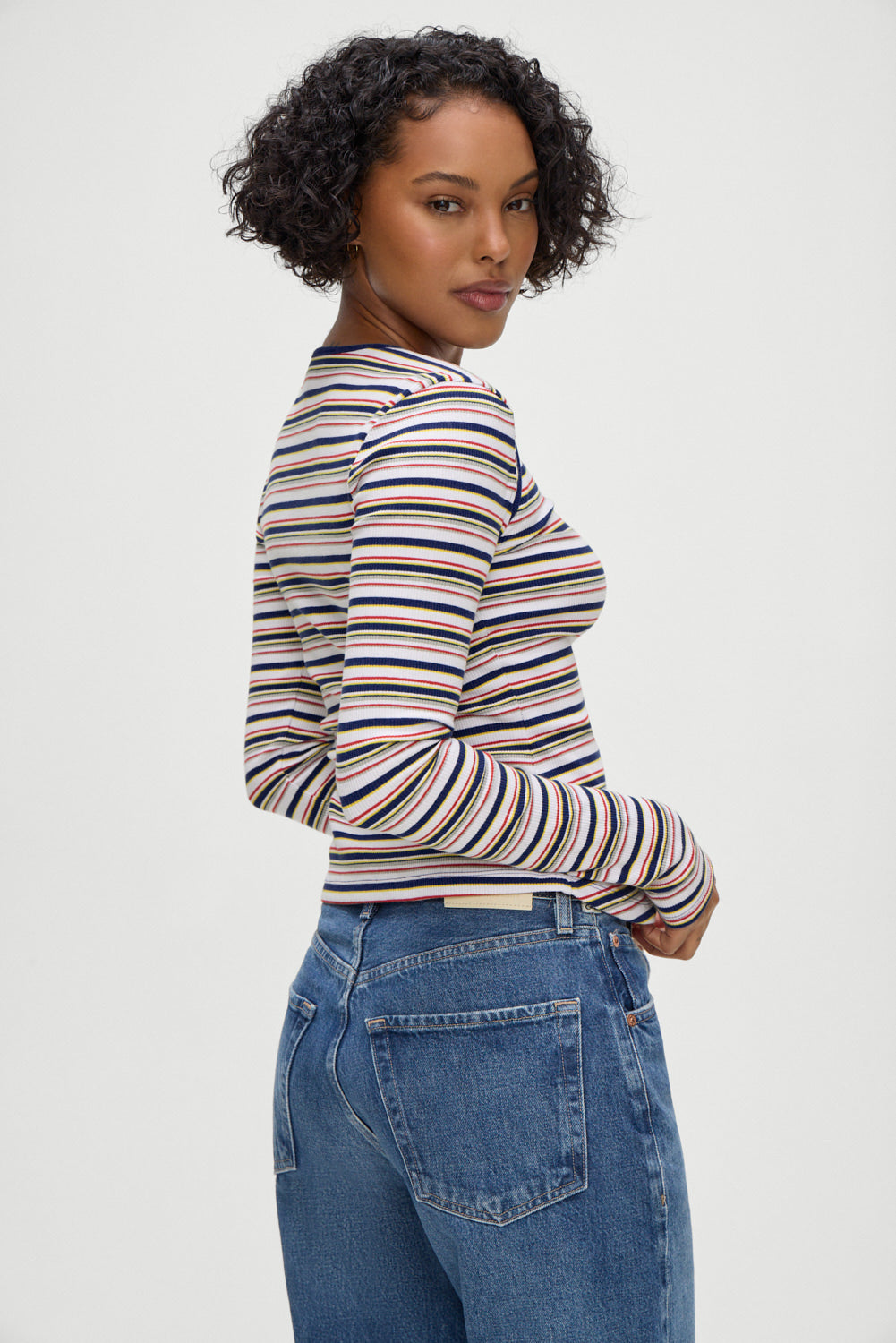 Blair Striped Long  Sleeve Shirt  Love Stripe