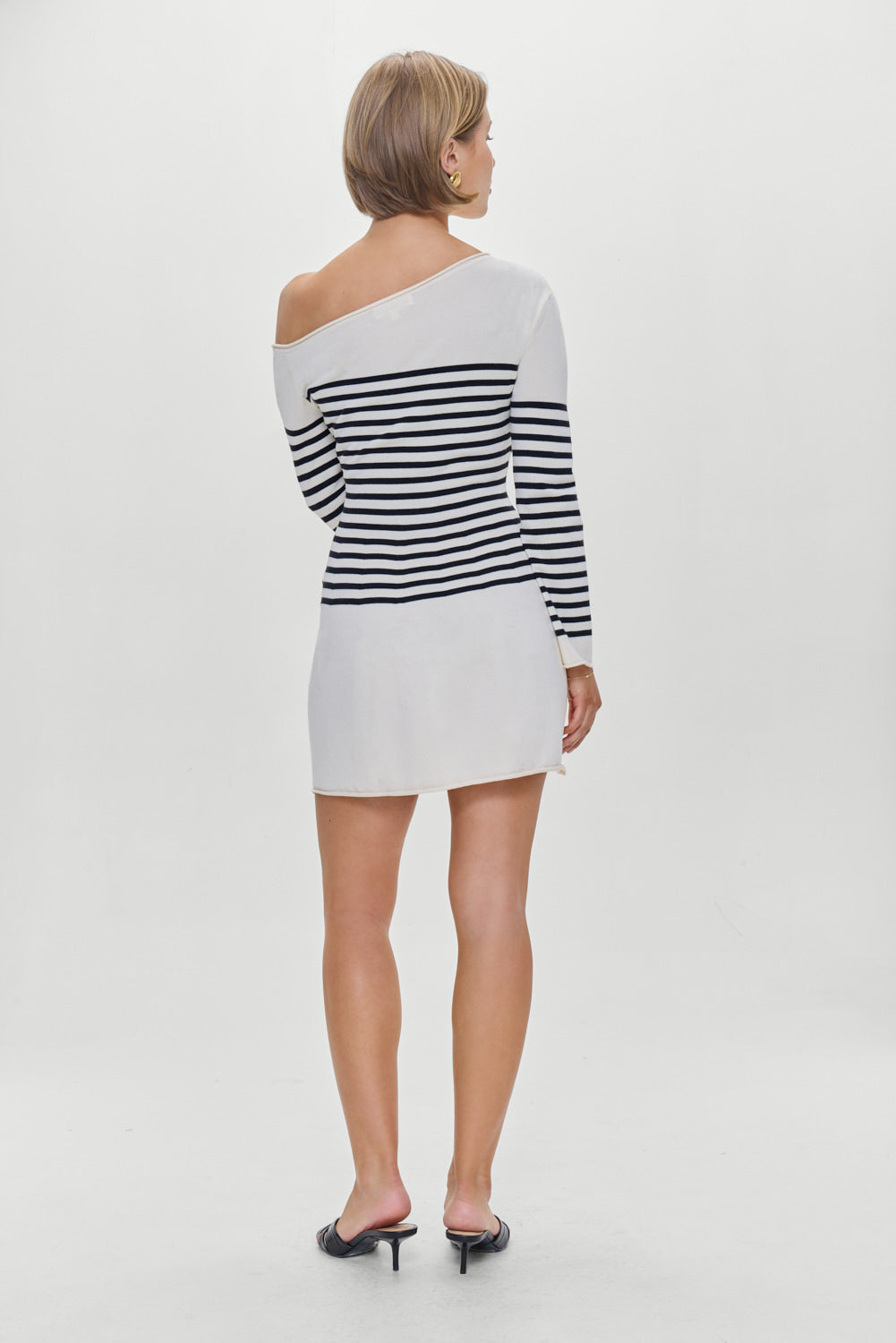 Boardwalk Off Shoulder Mini Dress  Ivory