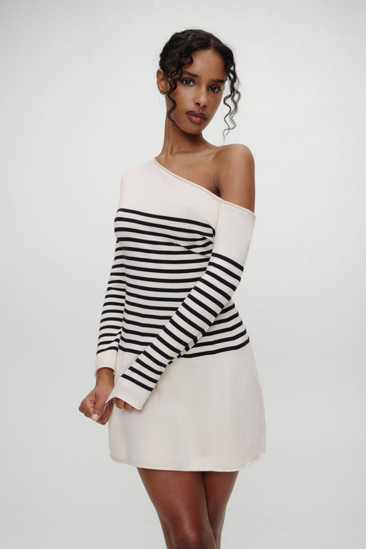 Product-Hover--Boardwalk Knit Mini Dress Ivory