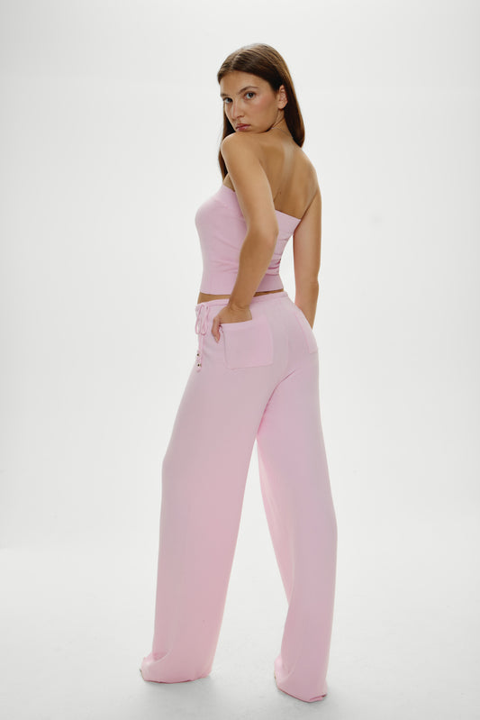 Product-Hover--Breeze Low Rise Knit Pants - Strawberries & Cream