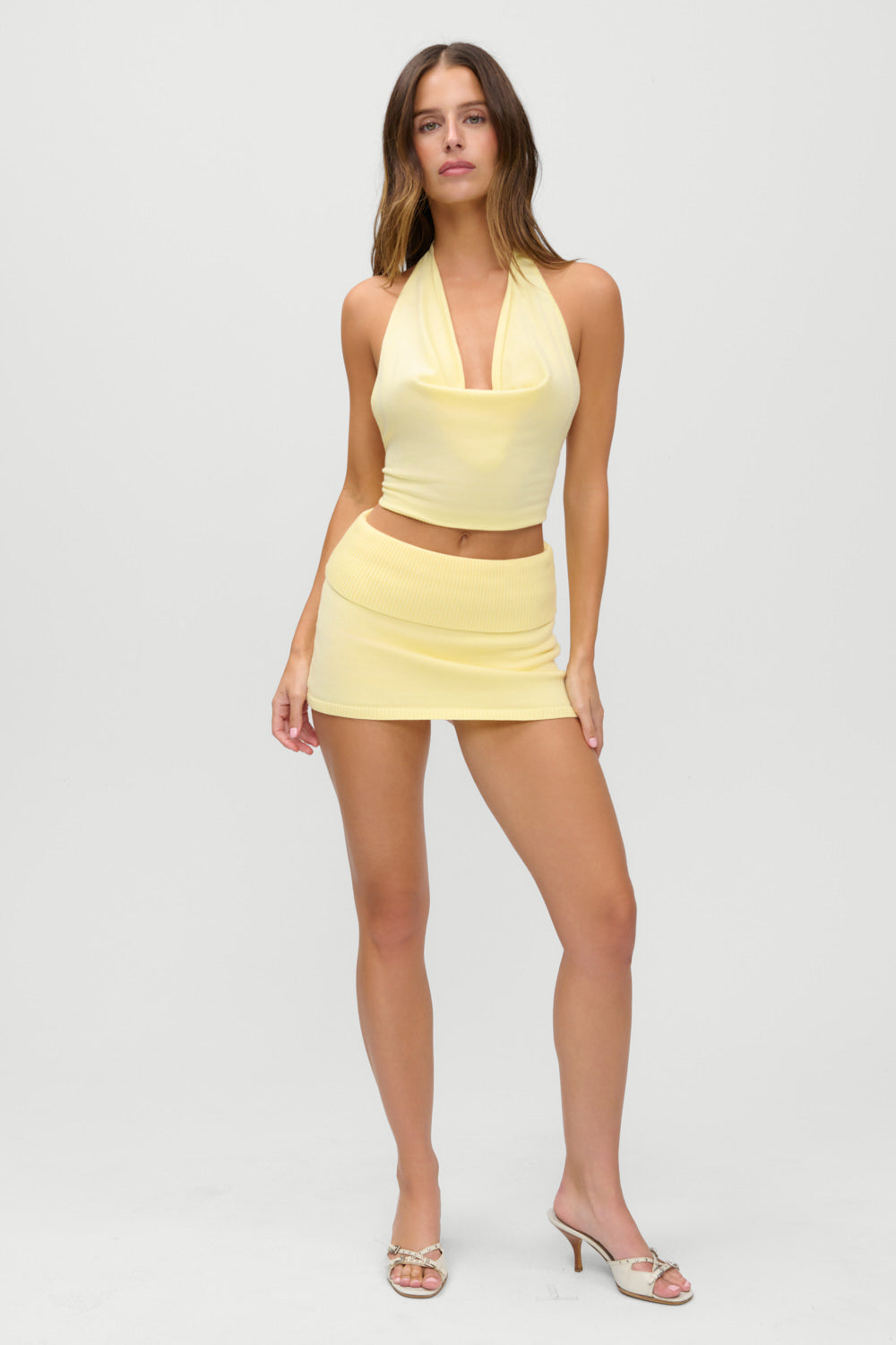 x JENNIE Briar Knit Mini Skort  Morning Light