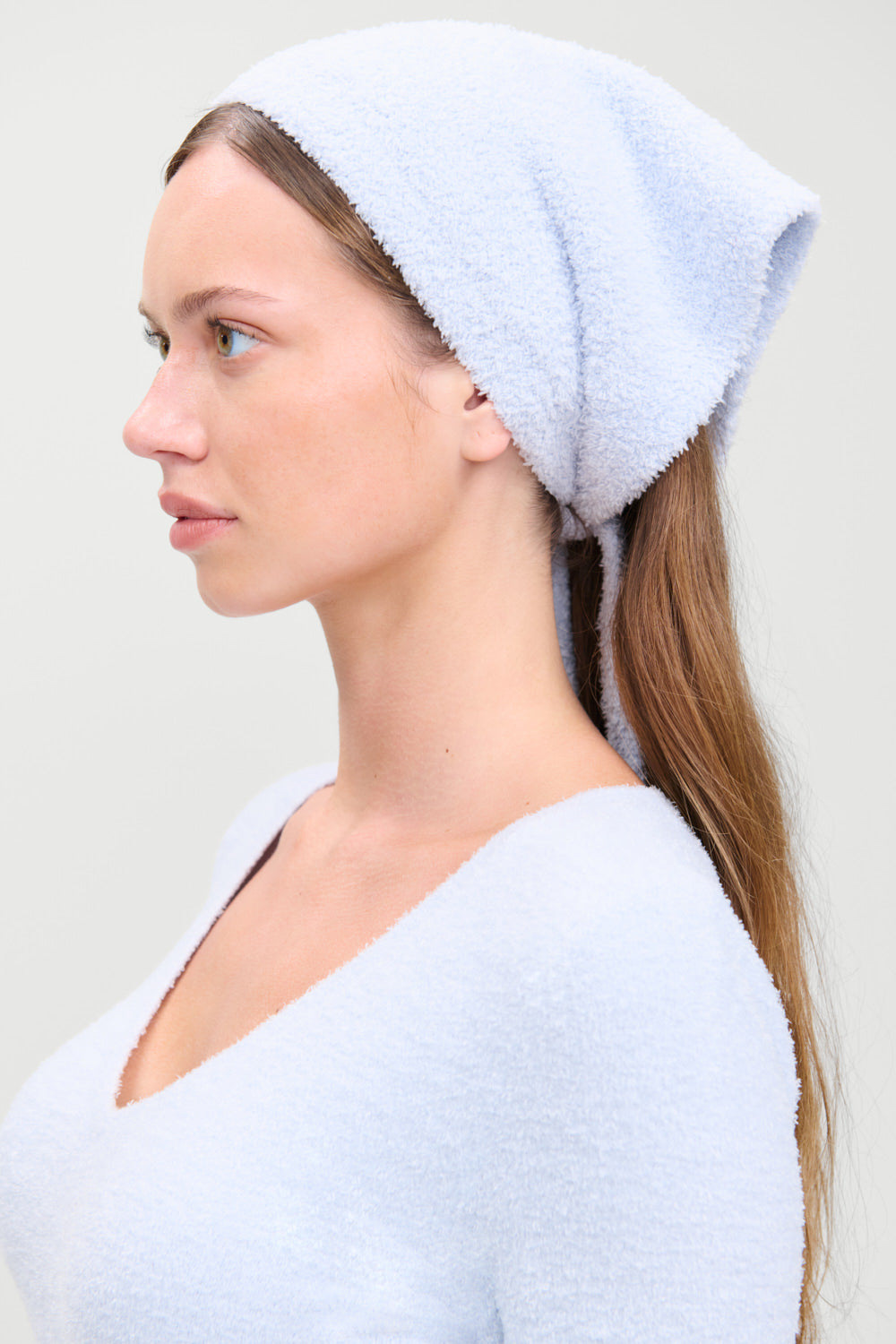 x Barefoot Dreams Bunny Headscarf  Ocean Mist