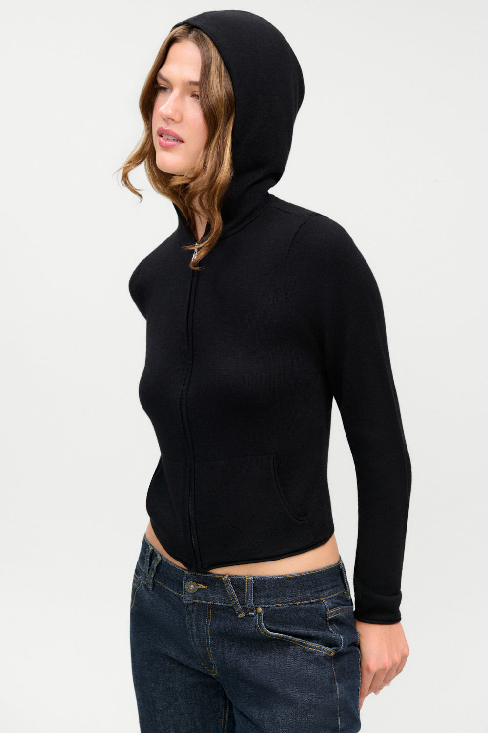 Calvin Knit Zip Up Hoodie  Black