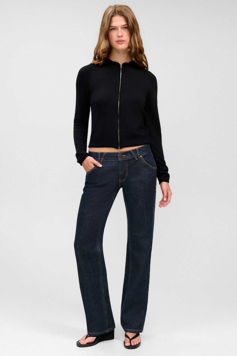 Calvin Knit Zip Up Hoodie  Black