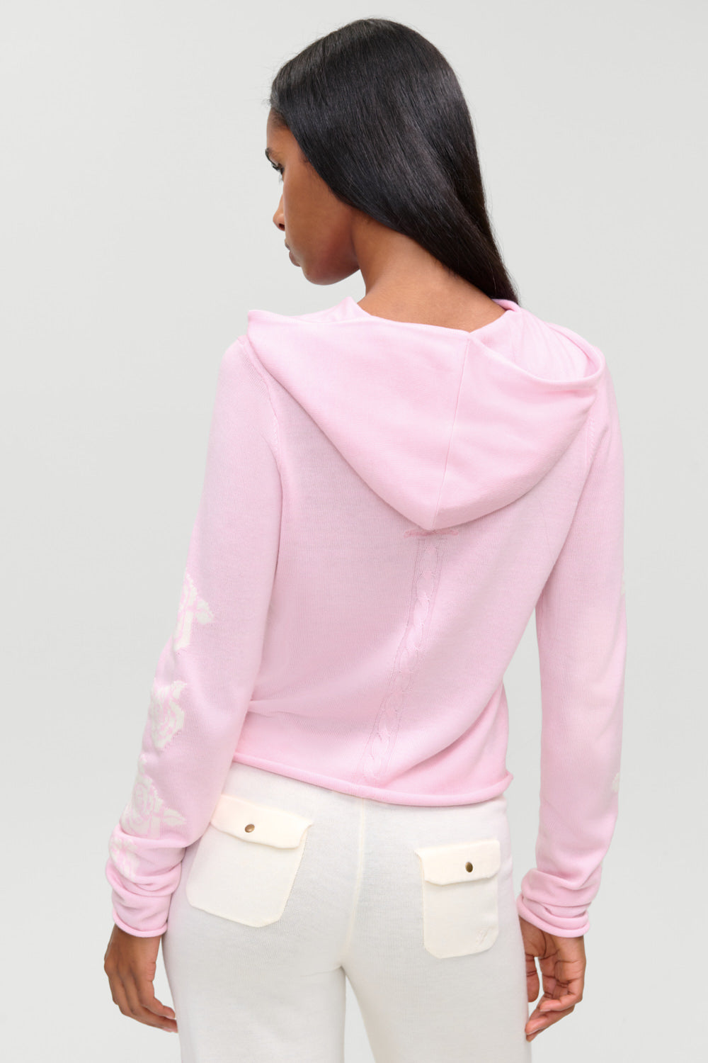 Calvin Knit Zip Up Hoodie  Pillow Pink