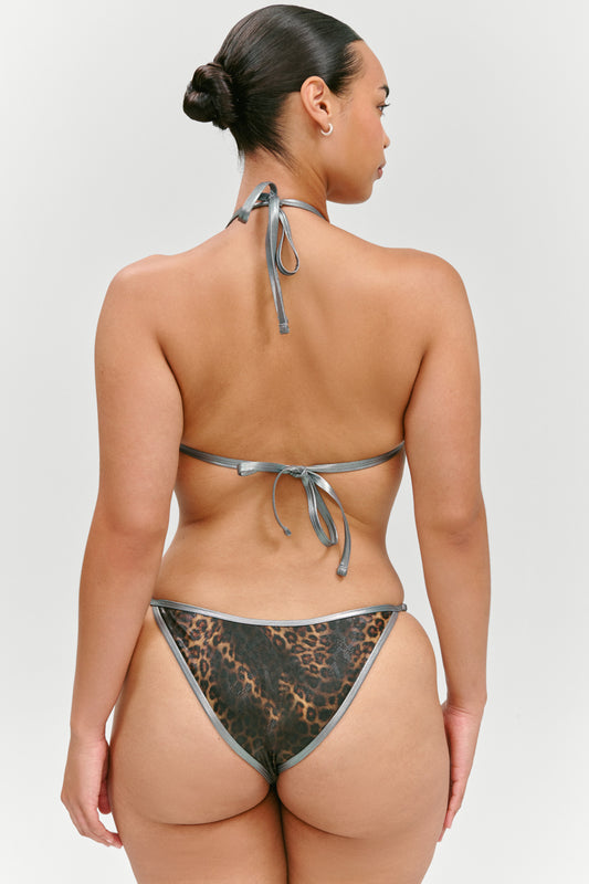 Product-Hover--x KHY Camila Foil Push Up Bikini Top - Vintage Leopard