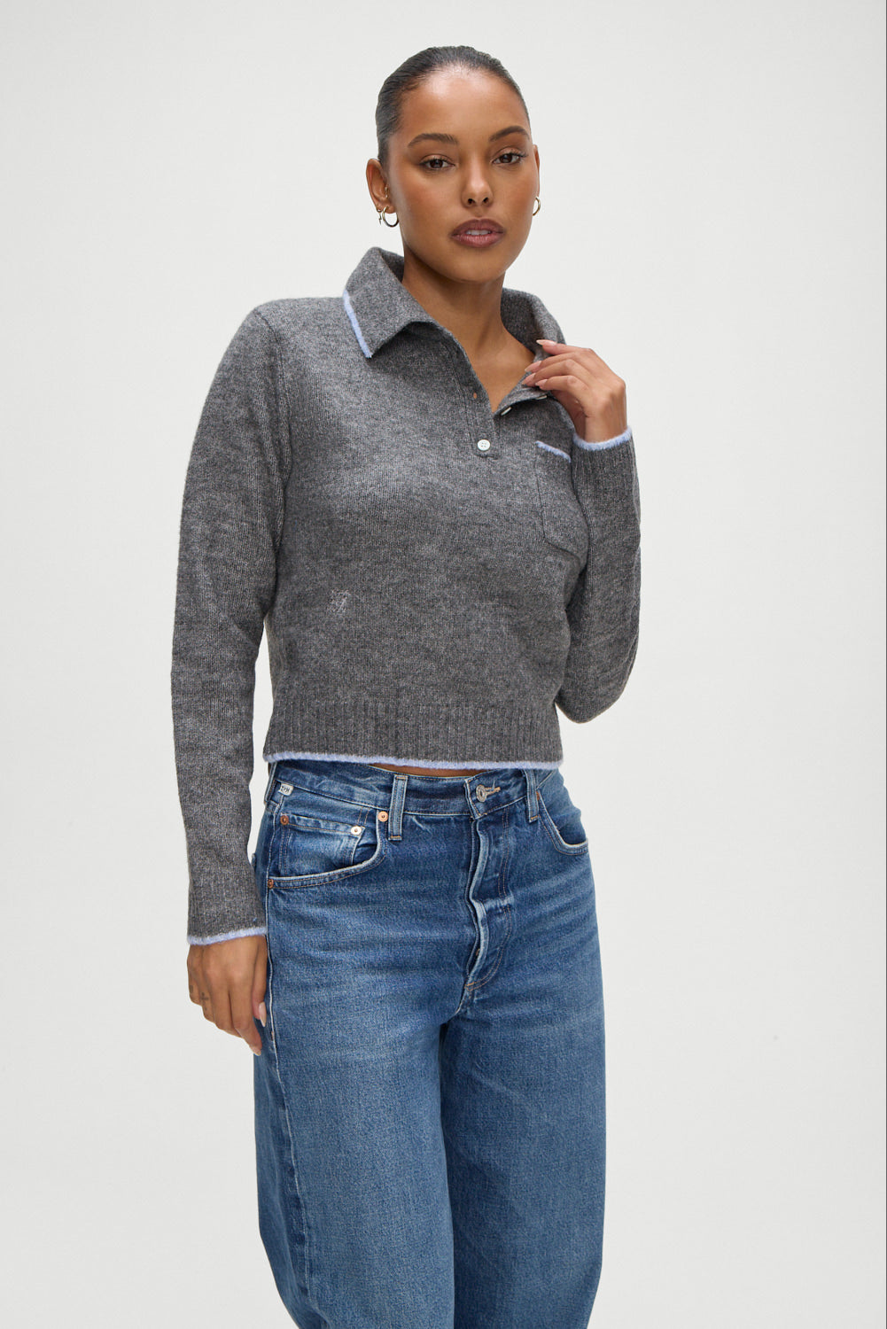 Carolyn Collared Sweater  Winter Sky